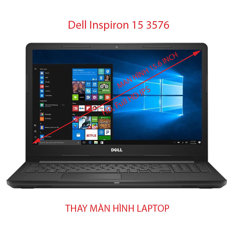 màn hình Laptop Dell Inspiron 15 3576 HD, Full HD IPS