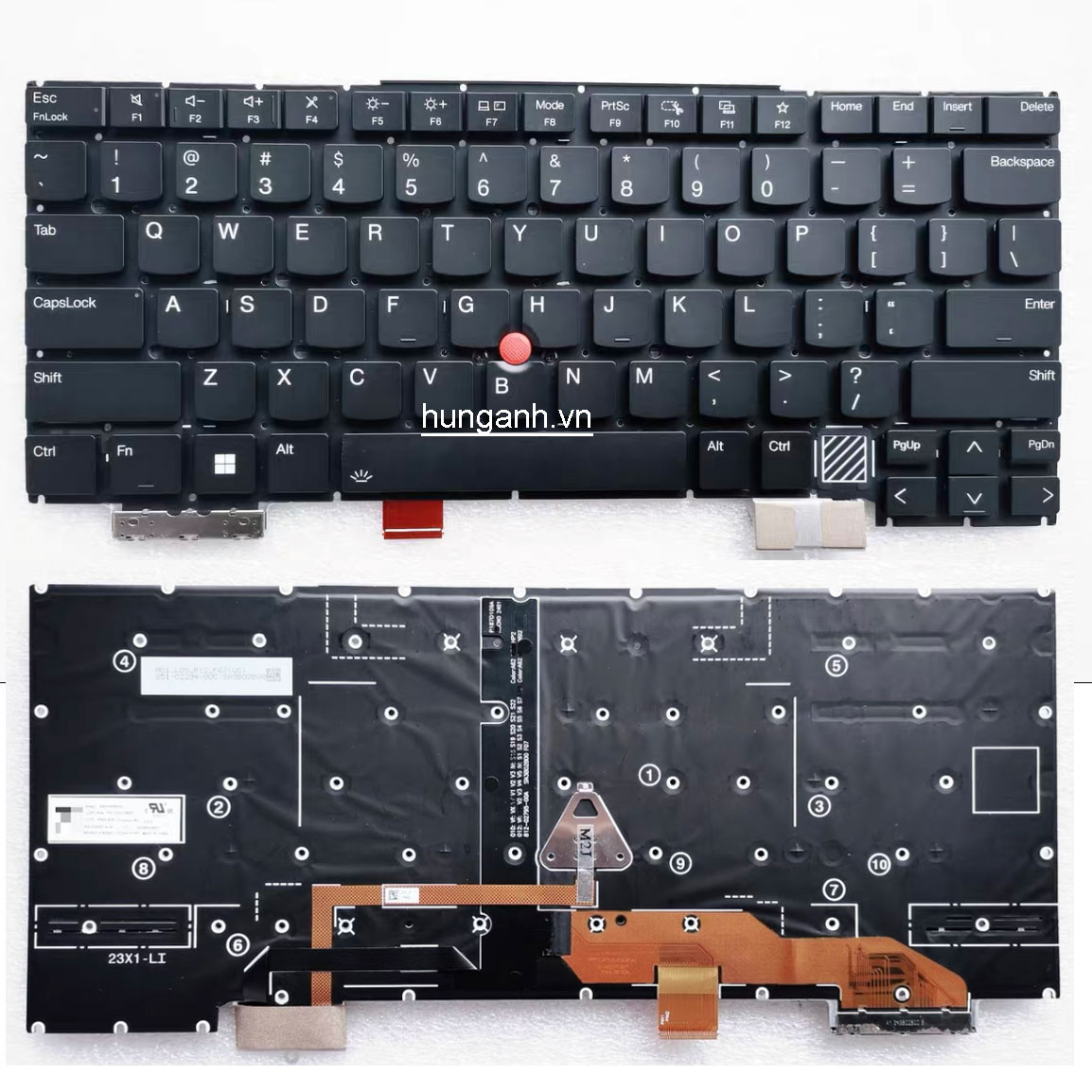 keyboard Bàn phím laptop Lenovo Thinkpad X1 Carbon gen 12th 2024 Zin Led