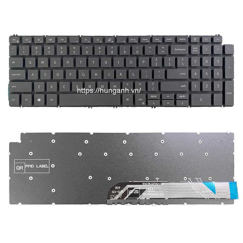 Bàn phím laptop Dell Inspiron 5510 5515 màu bạc và xám