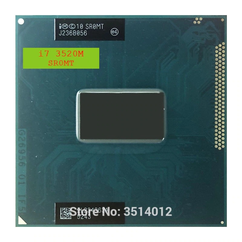 CPU Laptop Intel Core i7 3520M, 4MB Cache, tối đa 3.60GHz, Intel HD Graphics 4000