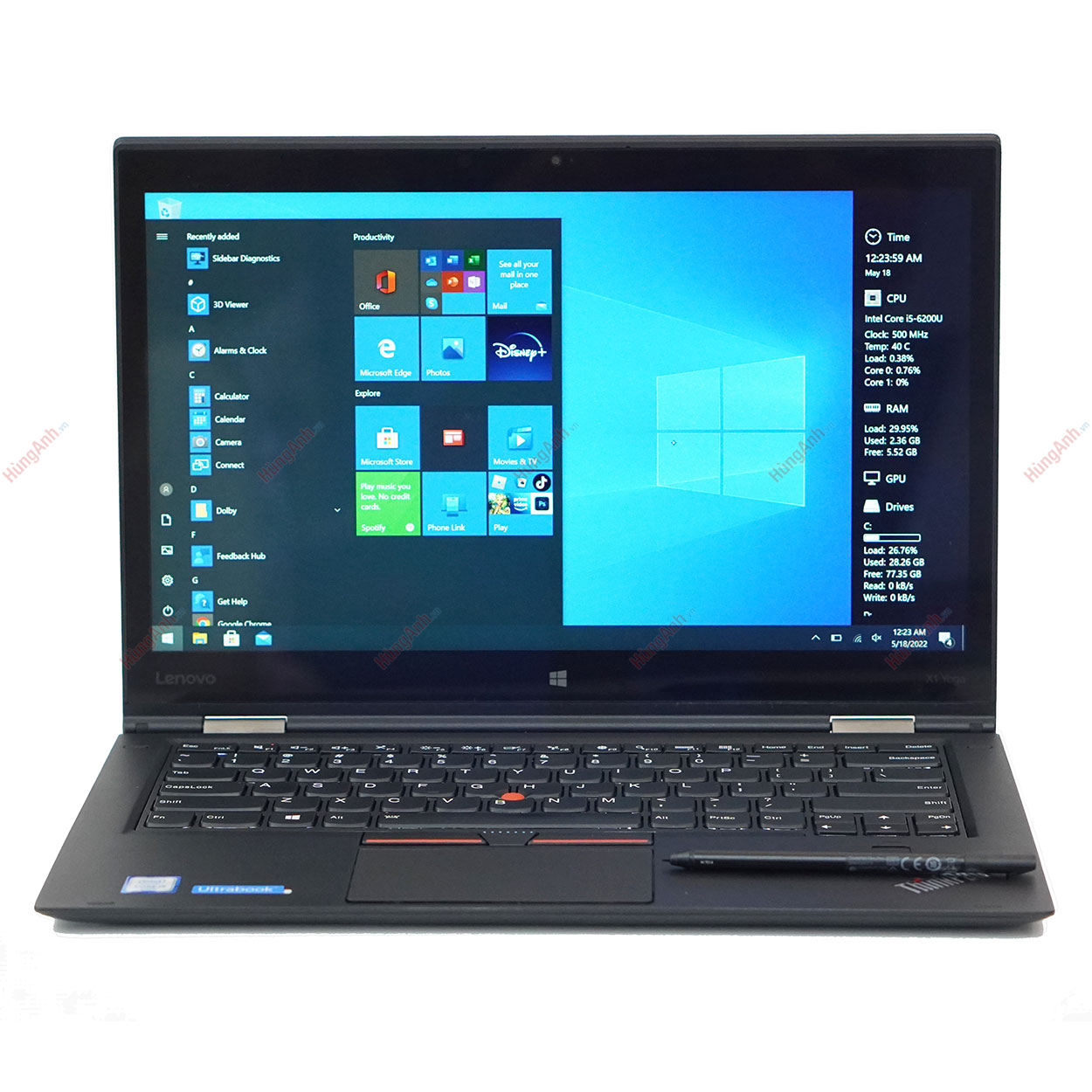 Lenovo Thinkpad X1 Yoga Gen 1 Core i5 6200U, Ram 8GB, SSD 256GB, 14 FHD Cảm ứng xoay gập 360, HD 520