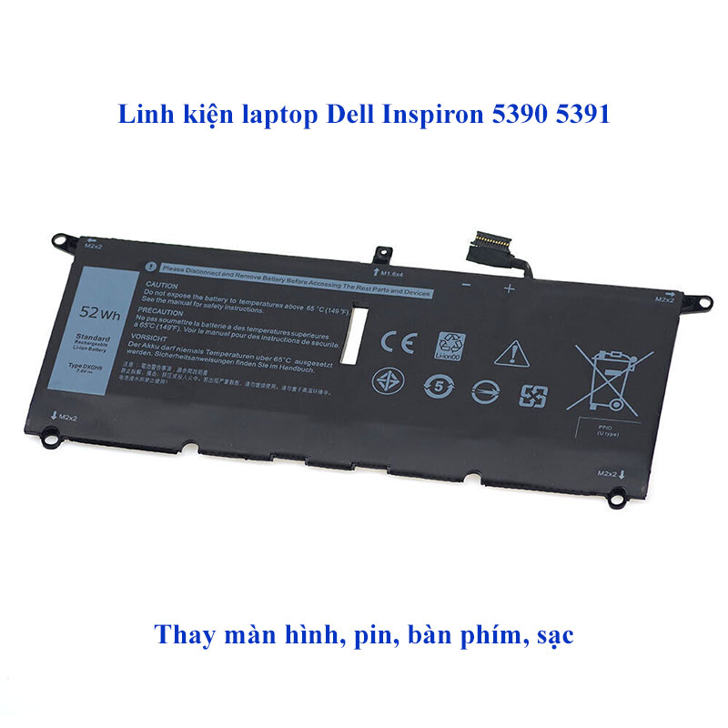 Pin Laptop Dell Inspiron 5390 5391 52Wh loại Zin