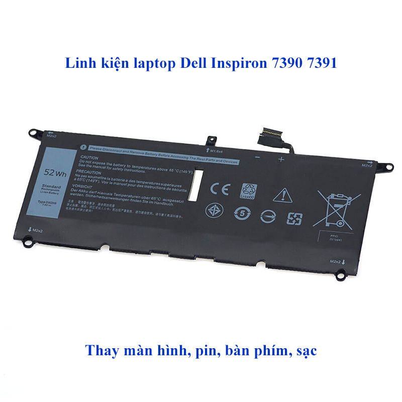 Pin Laptop Dell Inspiron 7390 7391 52Wh loại Zin