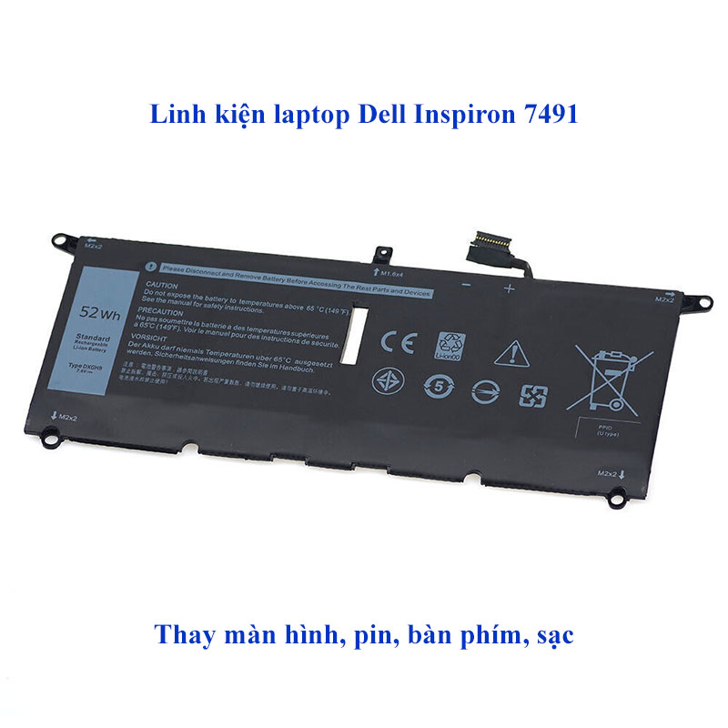 Pin Laptop Dell Inspiron 7491 52Wh loại Zin