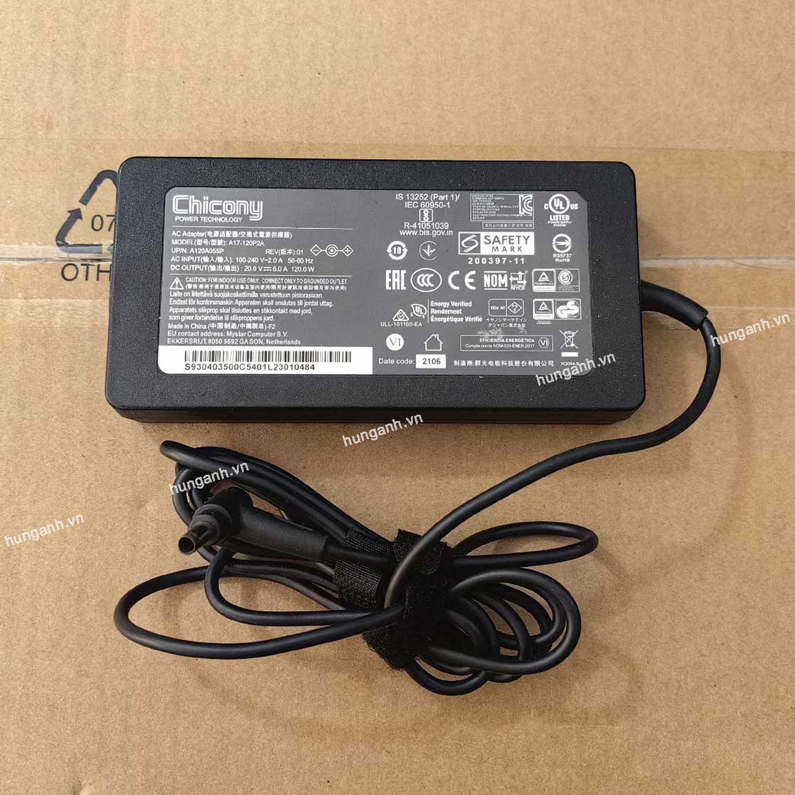 AC Adapter Bộ Sạc Laptop Chicony A17-120P2A A120A055P 120W 20V-6A Chân kim nhỏ 4.5x3.0mm