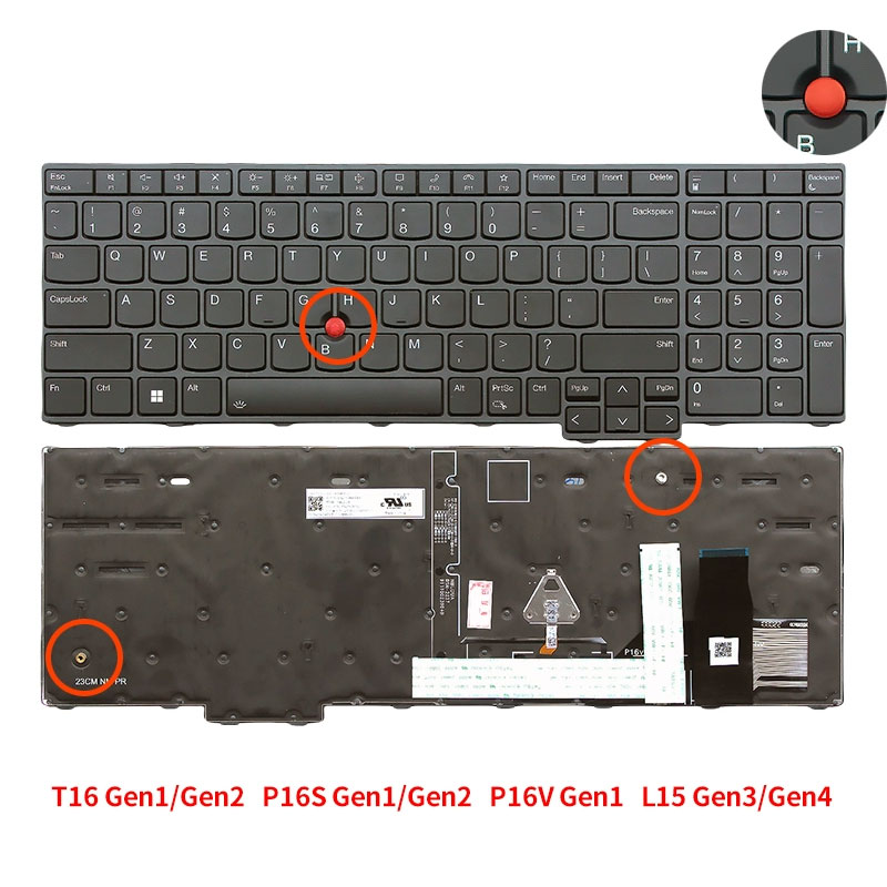 keyboard Bàn phím laptop Lenovo Thinkpad T16 P16s P16v Gen 3th 4th Ultra có Led