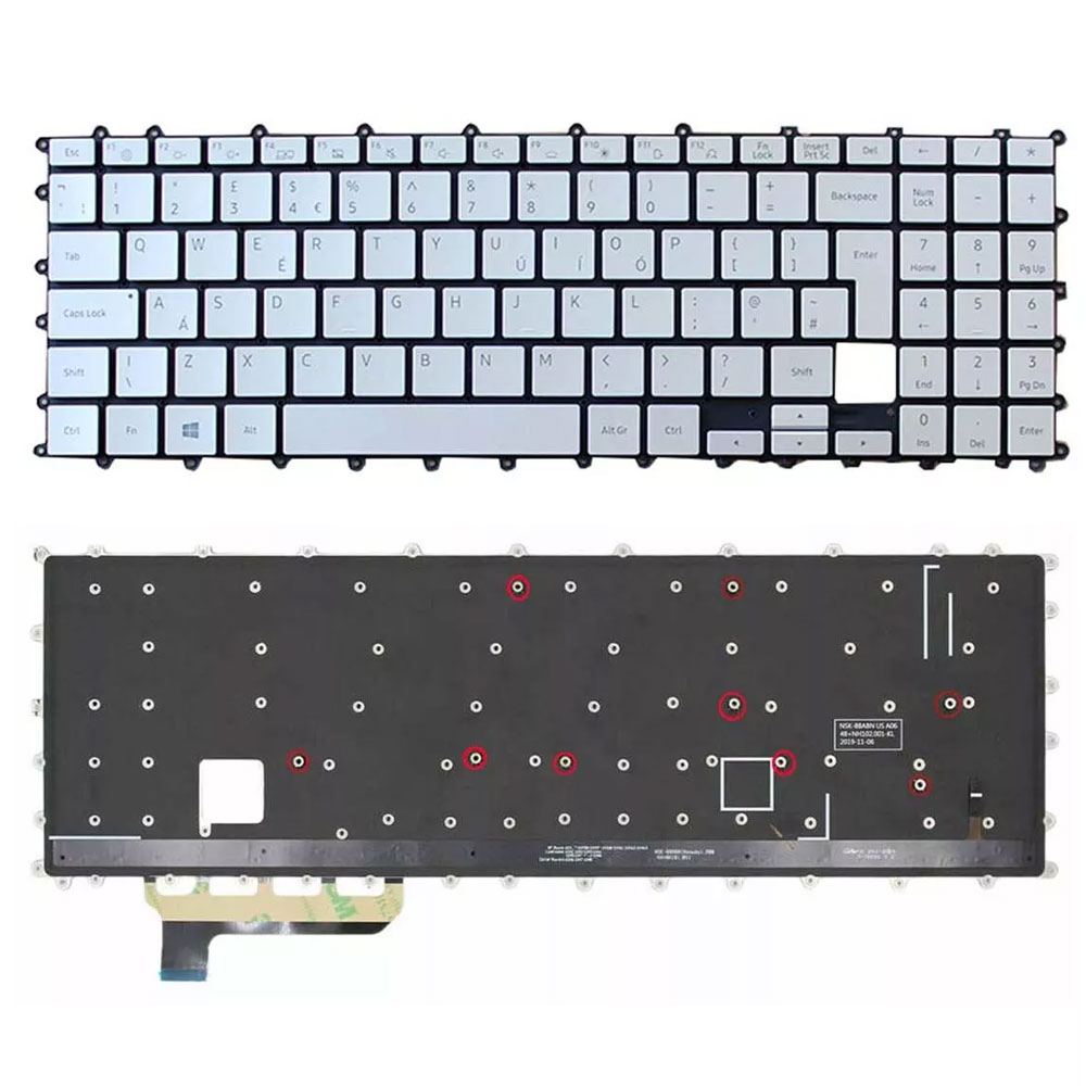keyboard Laptop Bàn phím Samsung Galaxy Book NP950QCG Zin Led chuẩn GR UK