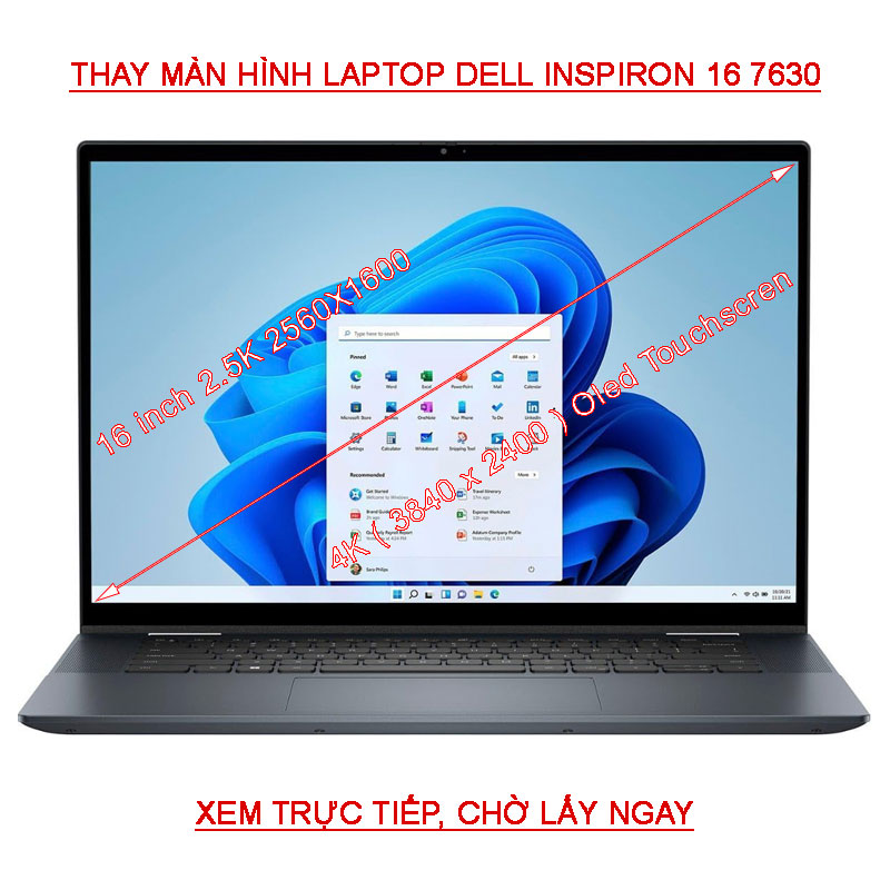 LCD màn hình Laptop Dell Inspiron 16 7630 P128F 2.5K 3K 4K IPS, UHD+ Oled 2in-1
