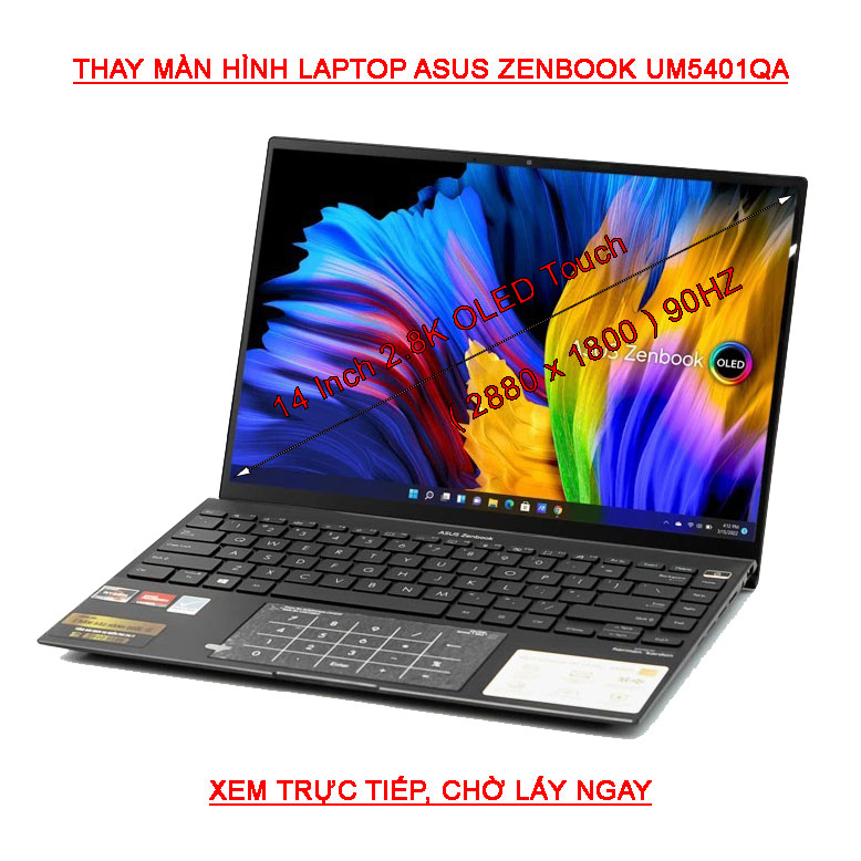 màn hình Laptop Asus ZenBook 14X UM5401QA cảm ứng Oled