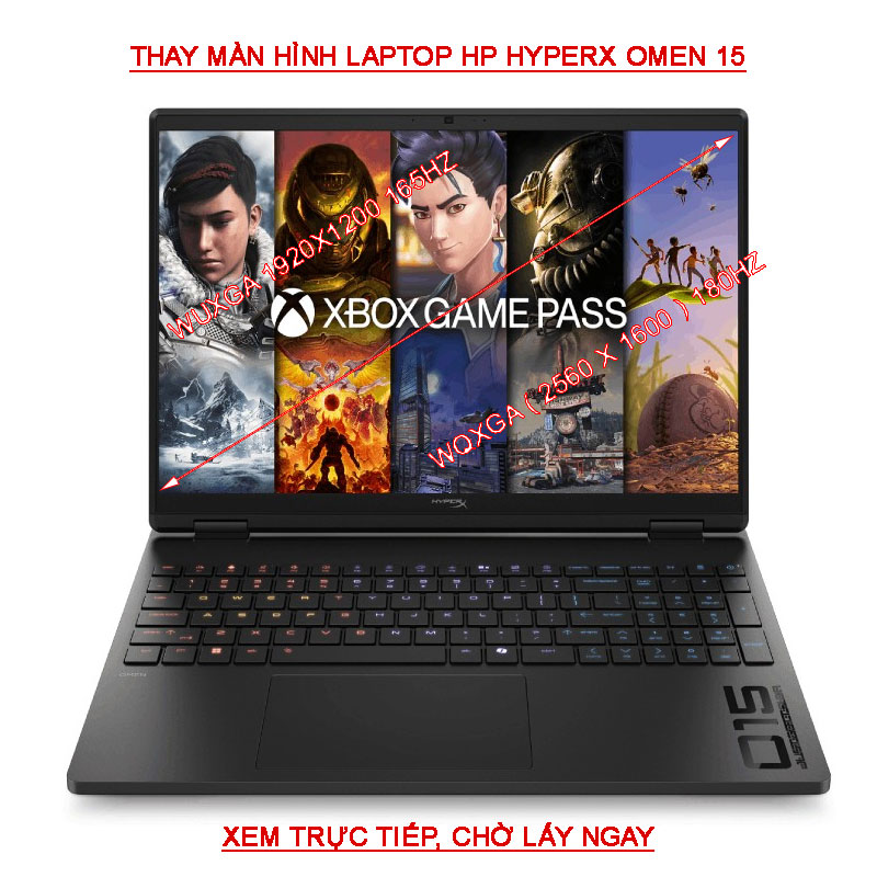 LCD màn hình HP HyperX Omen 15-ga ga0091TX  ga0092TX WUXGA 165HZ, WQXGA 180HZ