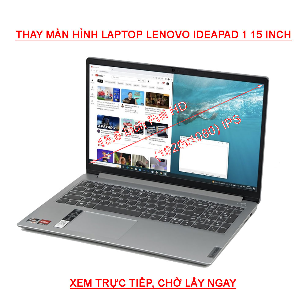 Màn hình Laptop Lenovo IdeaPad 1 15AMN7 Full HD IPS