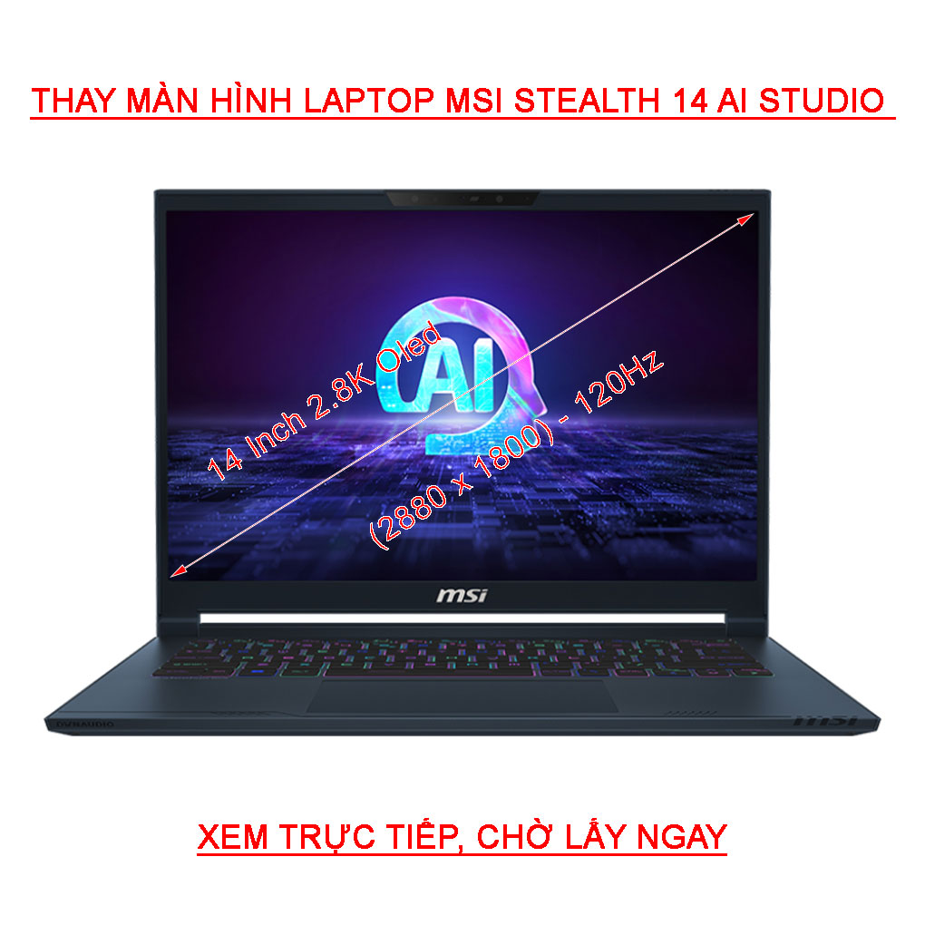 LCD màn hình MSI Stealth 14 AI Studio A1VFG 2024 14 Inch 2.8K (2880 x 1800) - OLED120Hz