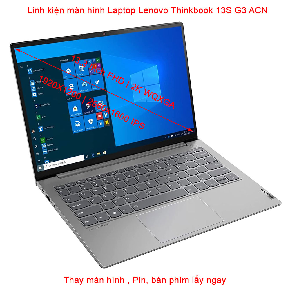Màn hình Laptop Lenovo Thinkbook 13S G3 ACN 13.3 inch FHD+ WUXGA 1920x1200, màn 2K WQXGA  2560x1600 IPS