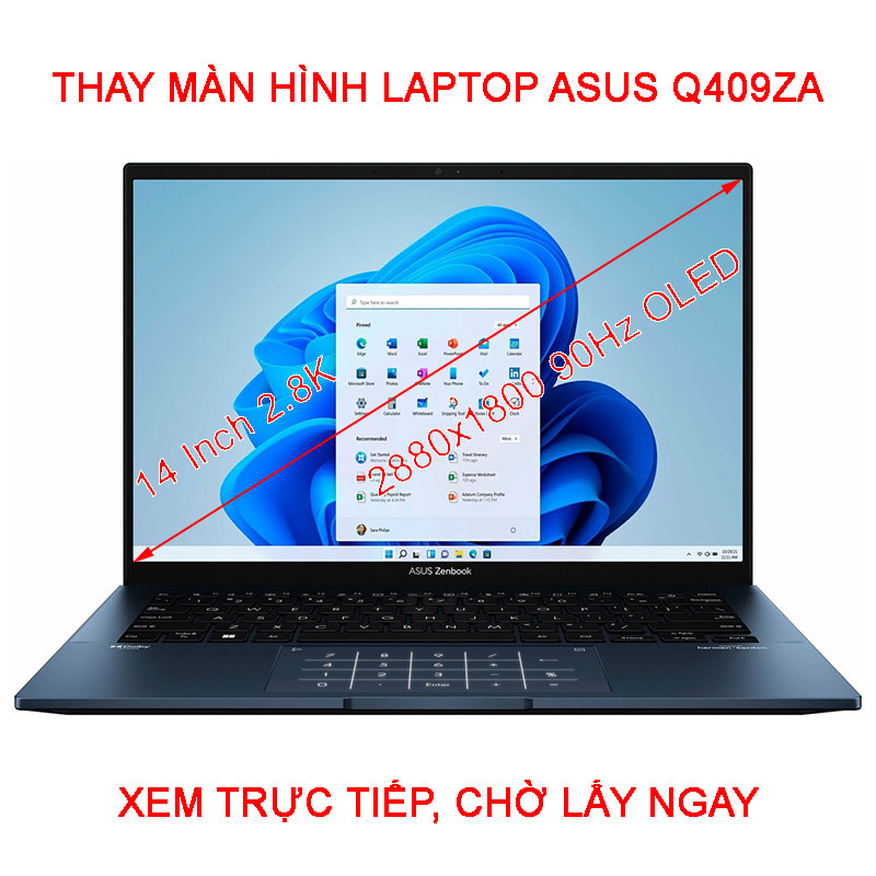 màn hình Oled Laptop Asus Zenbook Q409ZA  2.8K 2880x1800 90Hz